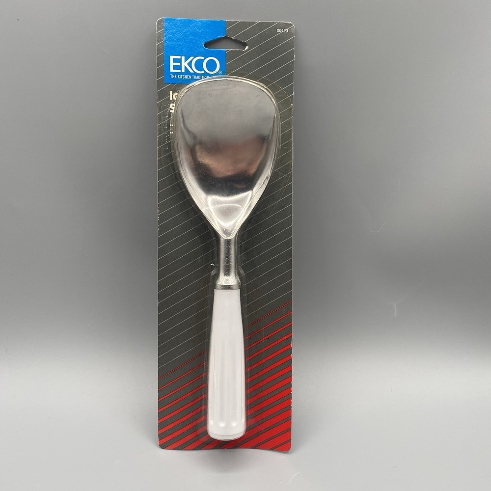 Vintage 1990 Ekco Ice Cream Paddle Spade Scoop Gelato Super Scooper White NOS 9"